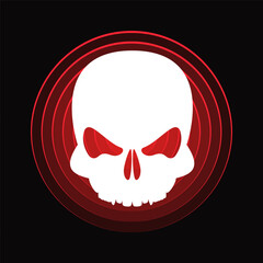 Skull sign, danger warning. Biohazard or radiation hazard.