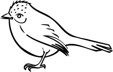 Bird line art illustration with black thin line. PNG with transparent background.