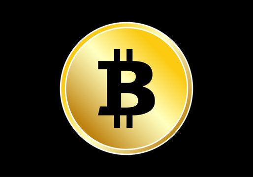 Bitcoin en dorado y negro sobre fondo negro