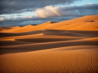 Obraz na płótnie Canvas Beautiful views of desert at sunset. Generative AI