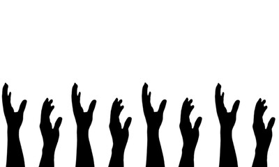 Fototapeta premium silhouette Helping hands unite together as a team.