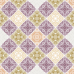 Islamic Decorative background made of small squares. The rich decoration of abstract patterns for construction of fabric or paper. 