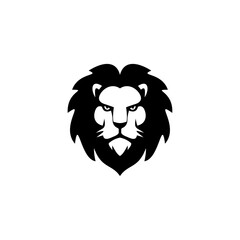 simple lion head icon vector illustration, lion logo design