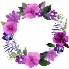 Obraz na płótnie Canvas Watercolor/aquarelle floral purple wreath, hand drawn
