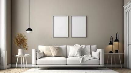 3d render of a modern lounge interior. Generative Ai