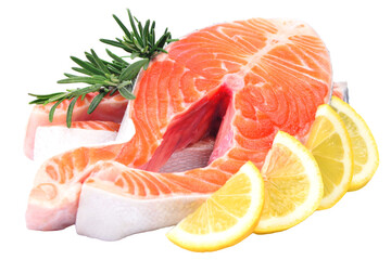 Fish salmon steak isolated 
