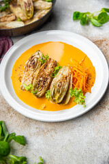 chicory dish stewed vegetable meal food snack on the table copy space food background rustic top view