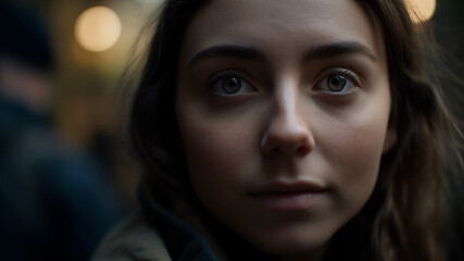 Portrait of young woman. Generative Ai
