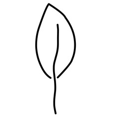 Black Line Leaf Icons