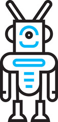 cartoon robot character icon