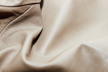 Brown leather jacket texture, genuine soft leather.