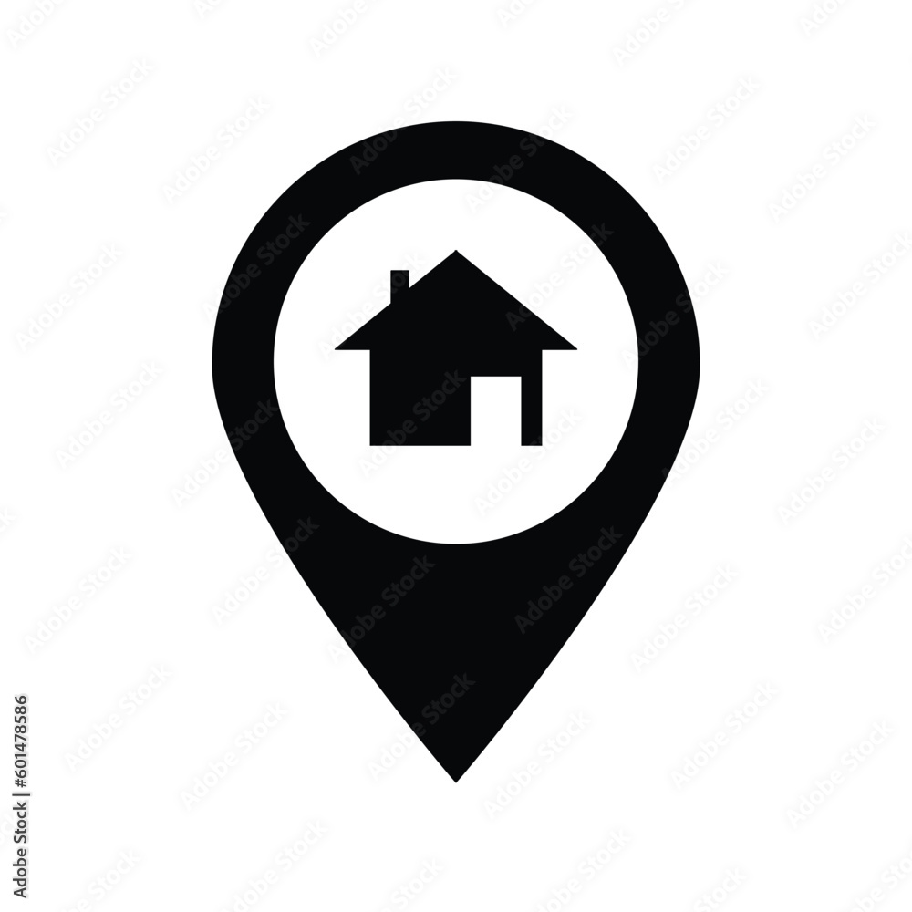 Poster house map pin home vector map pointer
