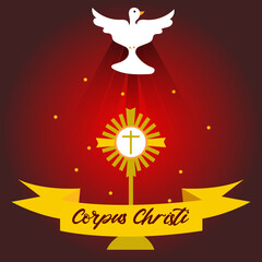 Corpus Christi Hand Drawn Vector illustration Background with Jesus candle 