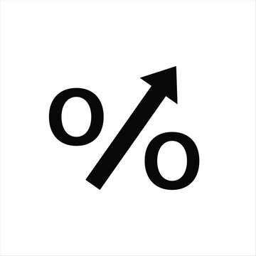 percent interest rate growth symbol vector