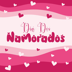 Dia Dos Namorados Hand Drawn Vector illustration