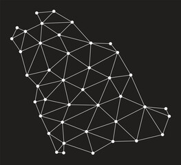 Vector low polygonal Saudi Arabia map.