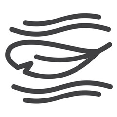 Feathers fly with the wind, simple thin line icon