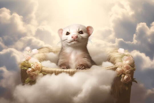 Frettchen im Himmel KI