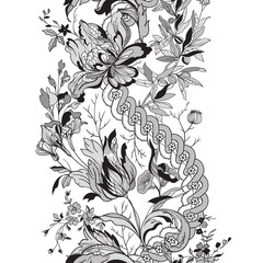Lace floral seamless pattern. Chintz