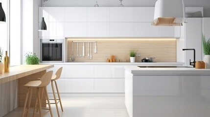 Fototapeta na wymiar 3d render of luxury home living room. Generative Ai