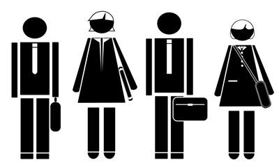 Pictogram of executive workers of both genders