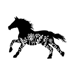 Floral Horse Svg, Floral Horse Png, Floral Horse Vector, Floral Horses Svg, Floral Equestrian Svg, Farmhouse Svg, Rustic Svg