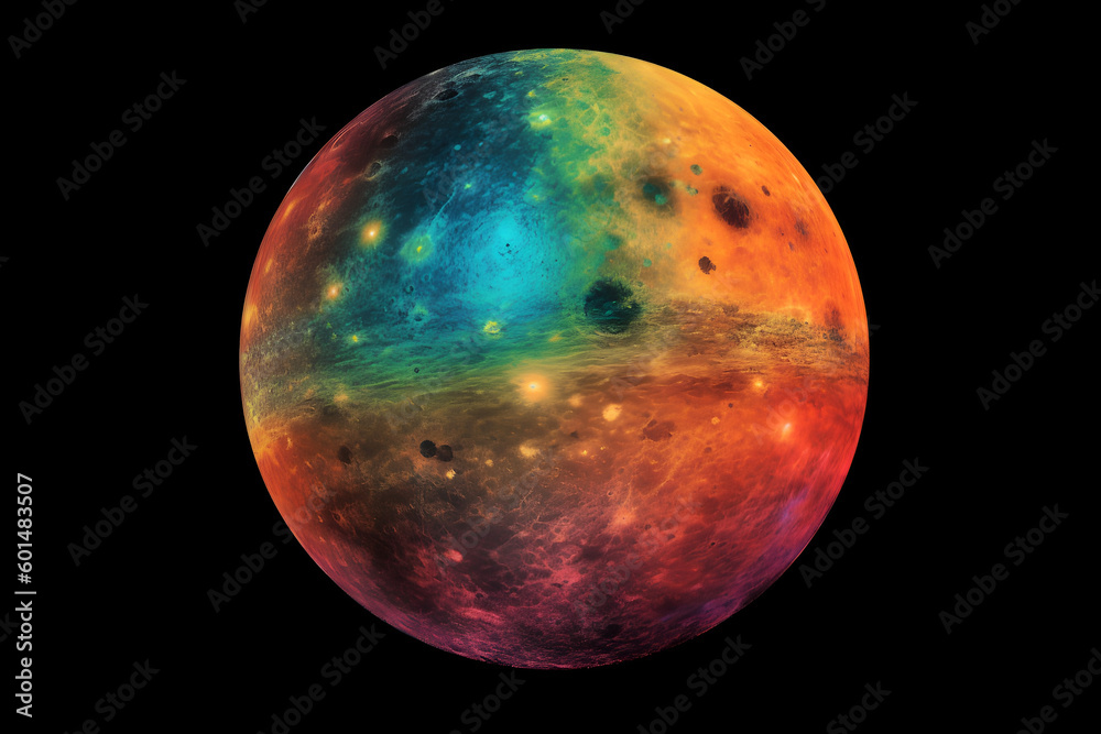 Canvas Prints mercury retrograde planet 3d illustration colorful black background illustration generative ai