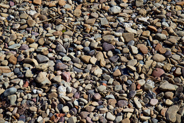 Gravel texture. Stones background. Rocks pattern. Little stones background.