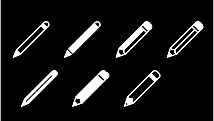 Vector Pencil Icons: Art and Design Elements.