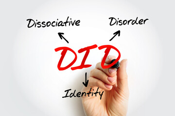 DID Dissociative Identity Disorder - mental disorder characterized by the maintenance of at least...