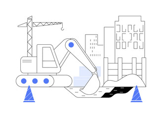 Excavate foundations abstract concept vector illustration.