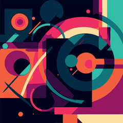 background with abstract and curved shapes, vector illustration