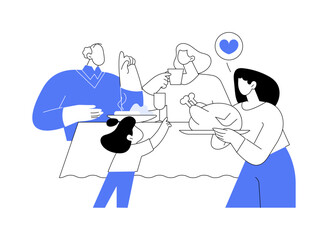 Family tradition abstract concept vector illustration.