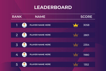 vector game leaderboard menu interface ui elements settings boards