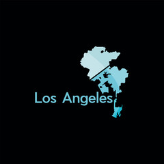 Los Angeles City Map Geometric Creative Logo