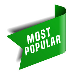 Colorful vector flat design banner most popular. This sign is well adapted for web design.