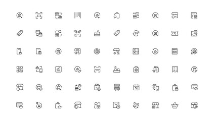 Fototapeta na wymiar E-commerce, online shopping and delivery elements - minimal thin line web icon set. Outline icons collection. Simple vector illustration.