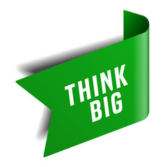 Colorful vector flat design banner think big. This sign is well adapted for web design.