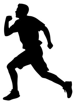 recommend clip art: Silhouette of a man running to the left