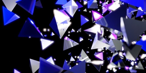 triangle abstract technology glow background 3d illustration
