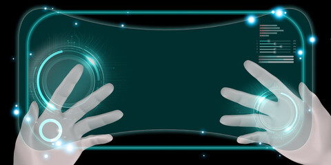 virtual reality vr glasses Metaverse view from the digital interface Surrounded by holographic data VR technology Cyber digital Metaverse 3d illustration