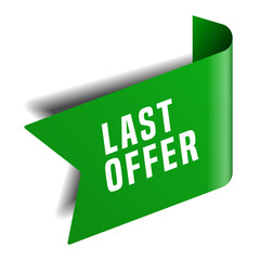 Colorful vector flat design banner last offer. This sign is well adapted for web design.