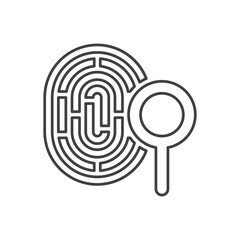 Fingerprint Search Icon Sign Symbol