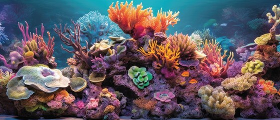 Fototapeta na wymiar Stunning photograph of a colourful underwater coral. Famous digital image. Charming wallpaper texture. Generative AI. 
