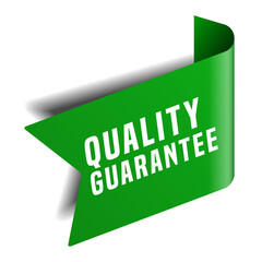 Colorful vector flat design banner quality guarantee. This sign is well adapted for web design.