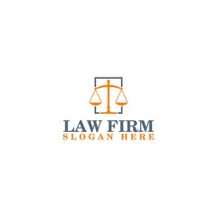 Law Firm logo and icon design template isolated on white background
