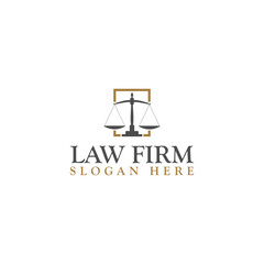 Fototapeta premium Law Firm logo and icon design template isolated on white background