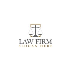 Law Firm logo and icon design template isolated on white background