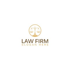 Law Firm logo and icon design template isolated on white background