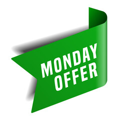 Colorful vector flat design banner monday offer. This sign is well adapted for web design.